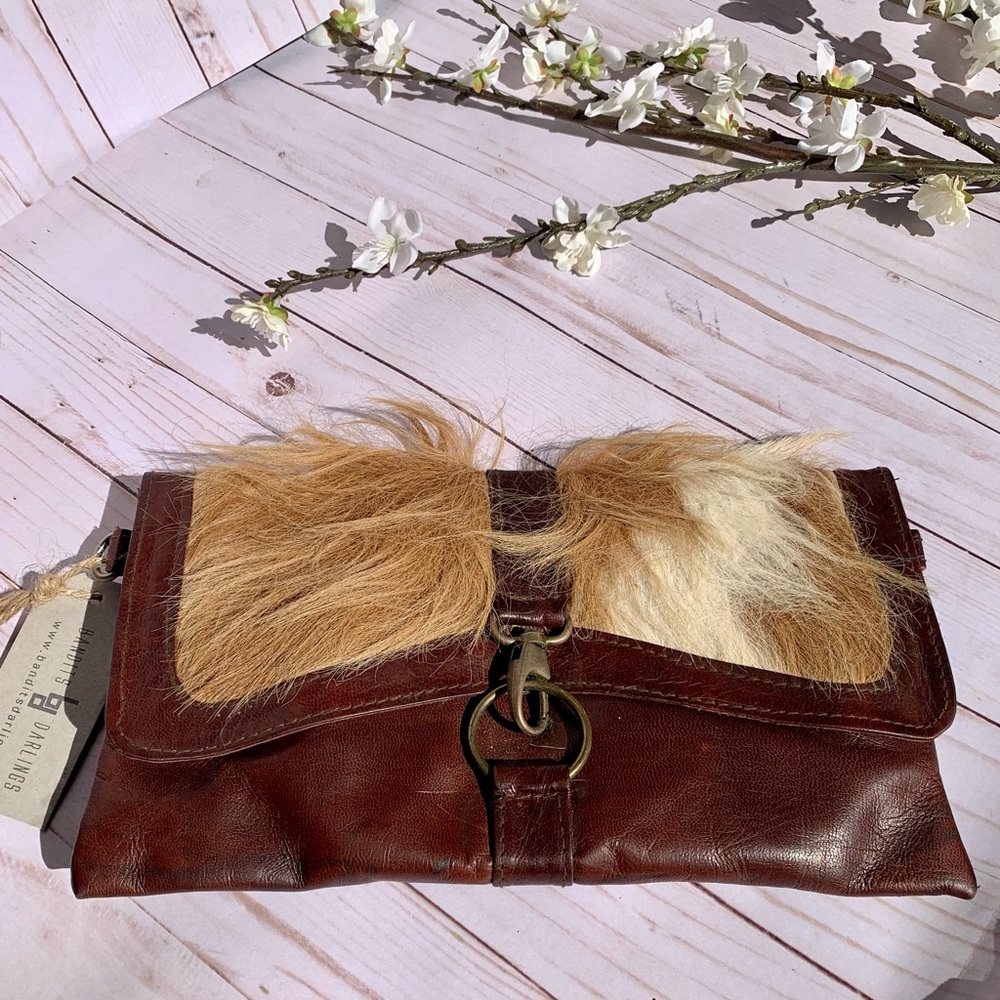 Fair Trade Genuine Moroccan Leather w/ Fur Clutch